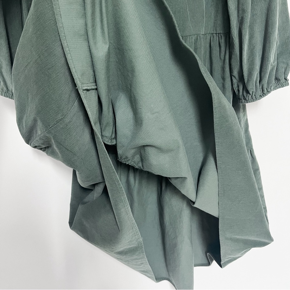 ASOS Tiered Cord Babydoll Long Sleeve Midi Smock Dress - Picture 8 of 10